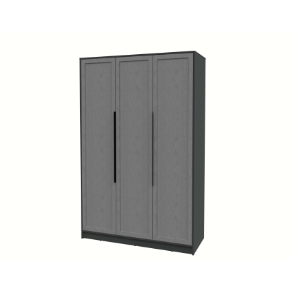 Шкаф распашной Тренд КТ-Ш3 (Антрацит ЛДСП/ Дуб серый ЛМДФ) Ш1360 В2128 Г547